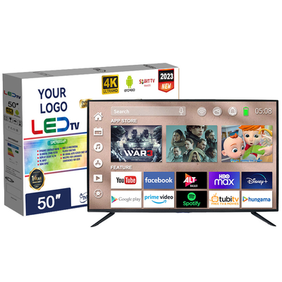 China 120 Hz 50 Inch 55 Inch 4K Android QLED TV Wi-Fi Multi Language Frameless Flat Smart TV supplier