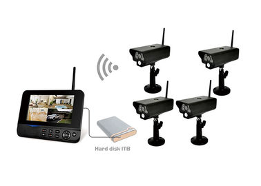 China Digital Remote Home Surveillance Four Screen DVR Transmitter 250cd/m2 Brightness supplier