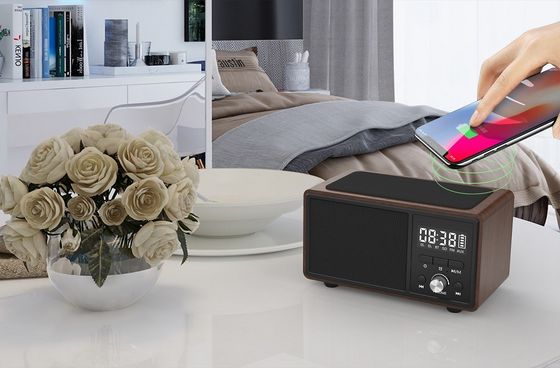 China 80Hz Portable Wireless Charging TM Bluetooth Speaker Alarm Clock supplier